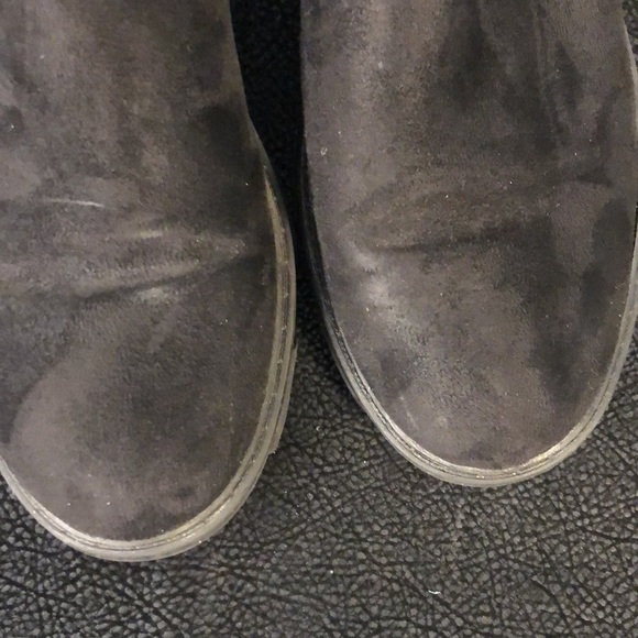 UNISA Faux Suede and Stretch Fabric Black Lug Sole Boots Size 7 - Picture 9 of 11